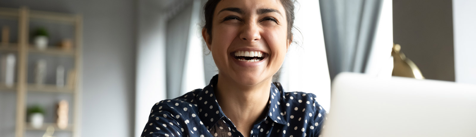 Happy woman indoors